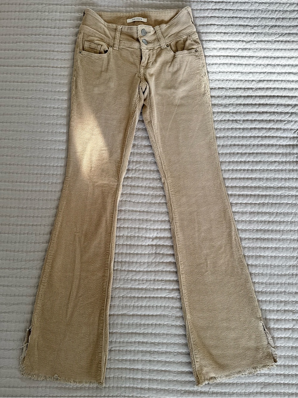 PacSun Beige Corduroy Flared Jeans